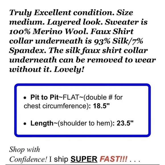 Tory Burch Women Sz M Black Merino Wool V Neck Layered Sweater Floral Silk Shirt - Picture 2 of 9